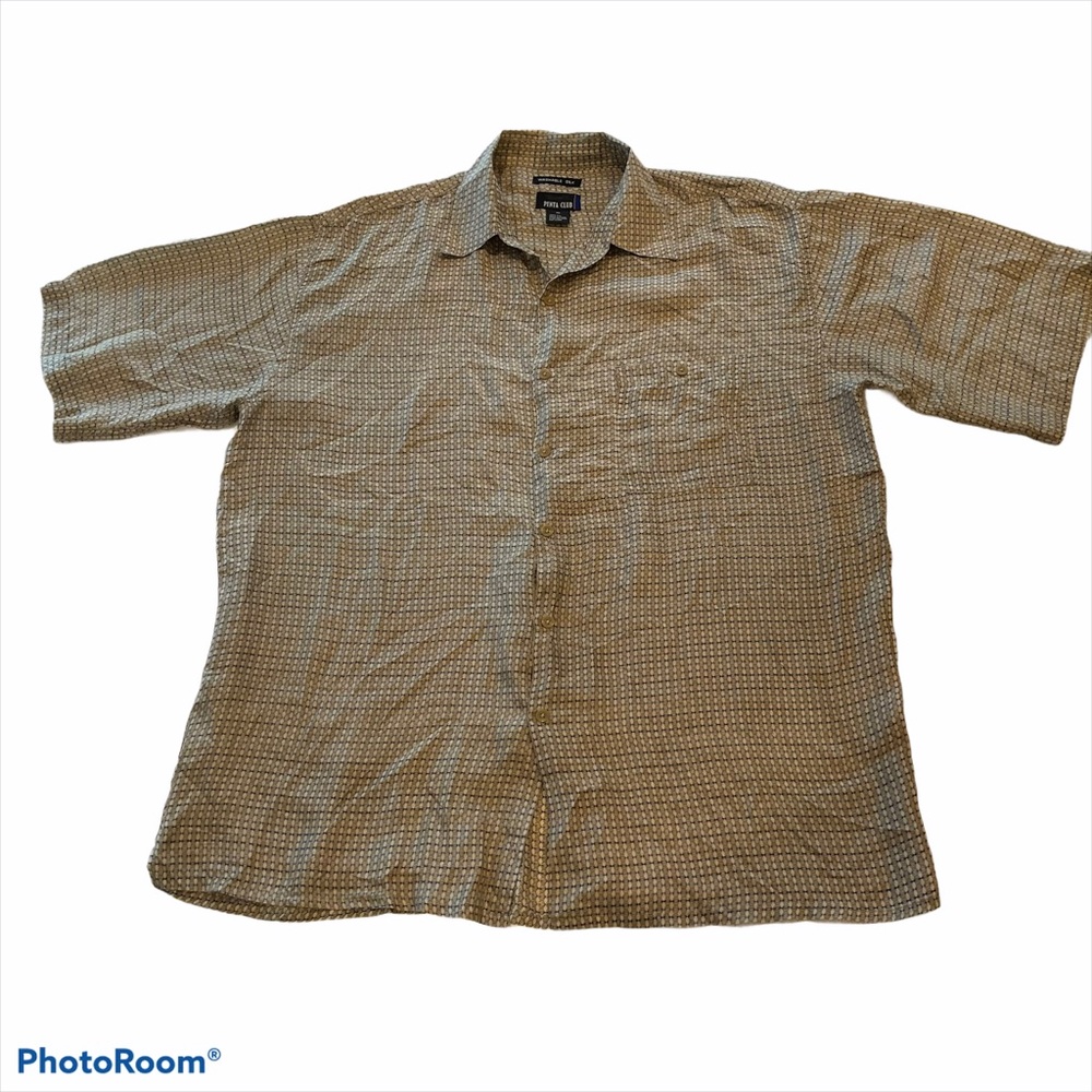 Penta Club Diamond Printed Silk Shirt Size XL